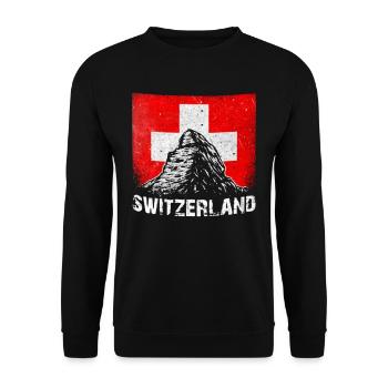 Drapeau Suisse et Alpes - Sweat-shirt Unisexe - noir - Devant - Alina (178cm) & Michal (187cm)