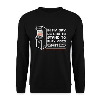 Arcade Games Gamer Retro Gamer - Unisex Sweatshirt - black - Front - Alina (178cm) & Michal (187cm)