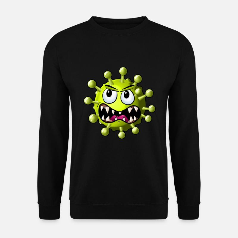 Virus corona de dessin animé - Sweat-shirt Unisexe - noir