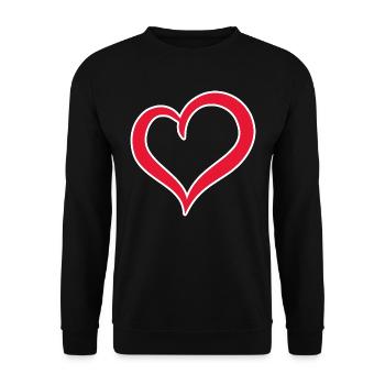 Heart red with white border - Unisex Sweatshirt - black - Front - Alina (178cm) & Michal (187cm)
