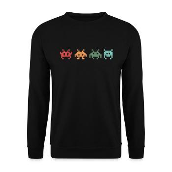 Gamer Gamer Retro Vintage Gift Funny - Unisex Sweatshirt - black - Front - Alina (178cm) & Michal (187cm)
