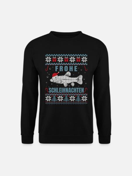 Frohe Schleihnachten Angler Fischer Weihnachten - Unisex Pullover - Schwarz