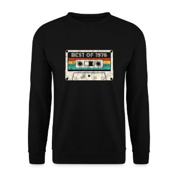 46 Birthday Best Of 1976 Cassette Retro Vintage - Unisex Sweatshirt - black - Front - Alina (178cm) & Michal (187cm)