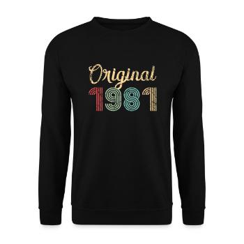 Original 1981 Birthday Gift 41 Years Retro - Unisex Sweatshirt - black - Front - Alina (178cm) & Michal (187cm)