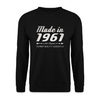 Made In 1961 Geburtstag Geschenk 61 Jahre Retro - Unisex Pullover - Schwarz - Vorne - Alina (178cm) & Michal (187cm)
