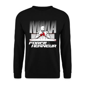 MMA - Sweat-shirt Unisexe - noir - Devant - Alina (178cm) & Michal (187cm)