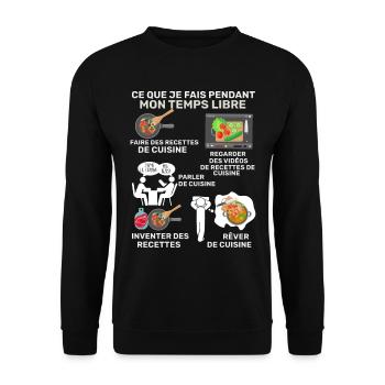Cuisine Humour Passion Idée Cadeau Cuisinier - Sweat-shirt Unisexe - noir - Devant - Alina (178cm) & Michal (187cm)
