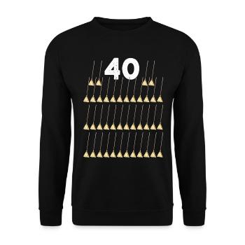 Geburtstag 40 Jahre 40 Besen Lustiges Zitat - Unisex Pullover - Schwarz - Vorne - Alina (178cm) & Michal (187cm)