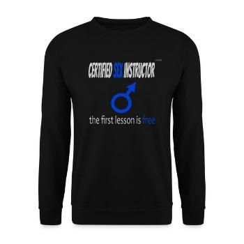 Sex instructor - male version - Unisex Sweatshirt - black - Front - Alina (178cm) & Michal (187cm)