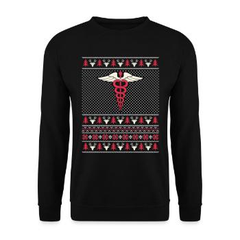 Infirmière Ugly Christmas - Sweat-shirt Unisexe - noir - Devant - Alina (178cm) & Michal (187cm)
