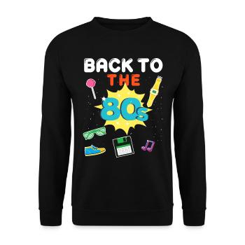 Year 80's Design Vintage Original - Unisex Sweatshirt - black - Front - Alina (178cm) & Michal (187cm)