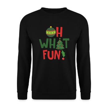 Frohe Weihnachten - Unisex Pullover - Schwarz - Vorne - Alina (178cm) & Michal (187cm)