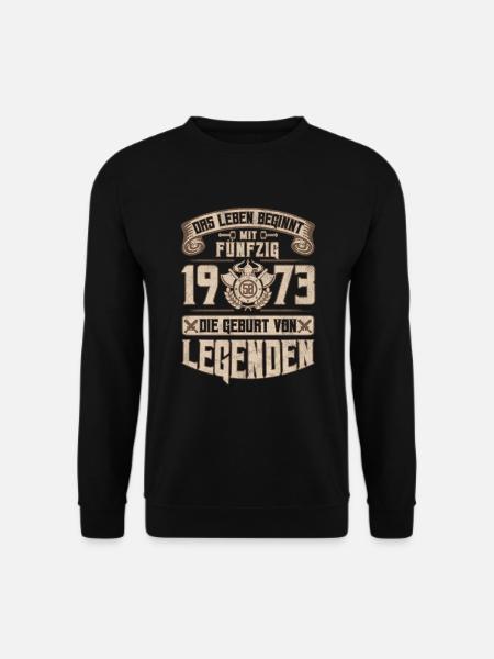 Jahrgang 1973 Geburtstag Geschenk 50 Jahre Retro - Unisex Pullover - Schwarz