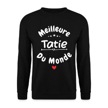 Meilleure tatie du monde - Sweat-shirt Unisexe - noir - Devant - Alina (178cm) & Michal (187cm)