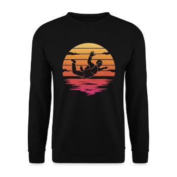 Skydiver Skydiver Skydiving Parachute - Unisex Sweatshirt - black - Front - Alina (178cm) & Michal (187cm)