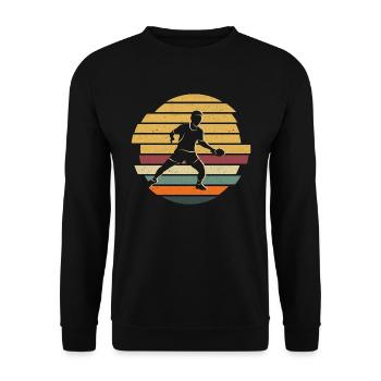 Joueur de tennis de table Vintage Ping Pong Tennis de table - Sweat-shirt Unisexe - noir - Devant - Alina (178cm) & Michal (187cm)
