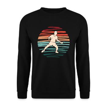 Ping Pong Tischtennis Spieler Tischtennisspieler - Unisex Pullover - Schwarz - Vorne - Alina (178cm) & Michal (187cm)