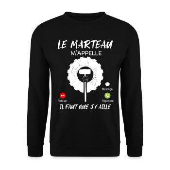 Marteau m'appelle Cadeau Musculation Fitness Sport - Sweat-shirt Unisexe - noir - Devant - Alina (178cm) & Michal (187cm)