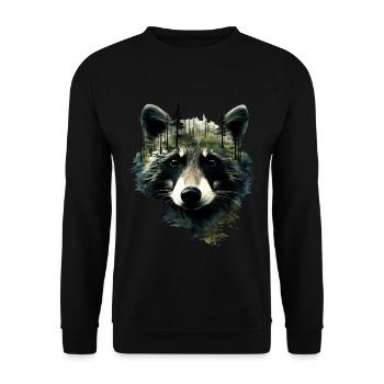 Raton laveur - Sweat-shirt Unisexe - noir - Devant - Alina (178cm) & Michal (187cm)