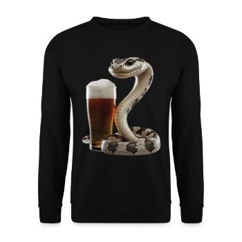 Schlange Bier - Unisex Pullover - Schwarz - Vorne - Alina (178cm) & Michal (187cm)