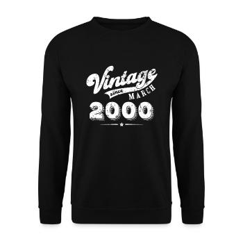 Vintage since March 2000 Geburtstag Geschenk - Unisex Pullover - Schwarz - Vorne - Alina (178cm) & Michal (187cm)