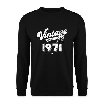 Vintage since July 1971 Birthday Gift - Unisex Sweatshirt - black - Front - Alina (178cm) & Michal (187cm)