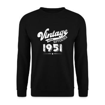 Millésime depuis septembre 1951 Cadeau d’anniversaire - Sweat-shirt Unisexe - noir - Devant - Alina (178cm) & Michal (187cm)