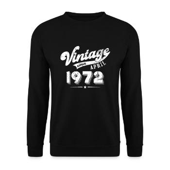 Vintage since April 1972 Geburtstag Geschenk - Unisex Pullover - Schwarz - Vorne - Alina (178cm) & Michal (187cm)