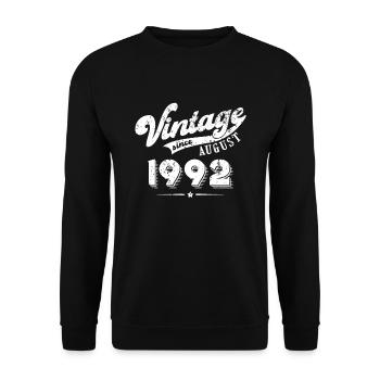 Millésime depuis août 1992 Cadeau d’anniversaire - Sweat-shirt Unisexe - noir - Devant - Alina (178cm) & Michal (187cm)