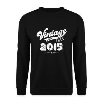Millésime depuis Juillet 2015 Cadeau d’anniversaire - Sweat-shirt Unisexe - noir - Devant - Alina (178cm) & Michal (187cm)