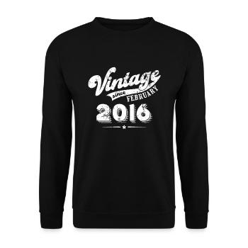 Millésime depuis février 2016 Cadeau d’anniversaire - Sweat-shirt Unisexe - noir - Devant - Alina (178cm) & Michal (187cm)