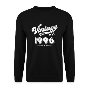 Vintage since May 1996 Birthday Gift - Unisex Sweatshirt - black - Front - Alina (178cm) & Michal (187cm)