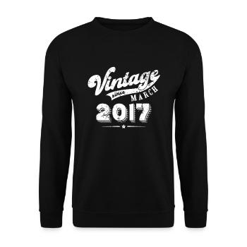 Millésime depuis Mars 2017 Cadeau d’anniversaire - Sweat-shirt Unisexe - noir - Devant - Alina (178cm) & Michal (187cm)