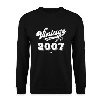 Vintage since July 2007 Birthday Gift - Unisex Sweatshirt - black - Front - Alina (178cm) & Michal (187cm)