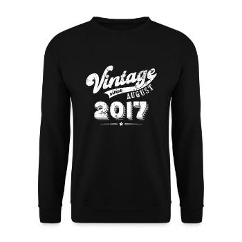 Vintage since August 2017 Geburtstag Geschenk - Unisex Pullover - Schwarz - Vorne - Alina (178cm) & Michal (187cm)