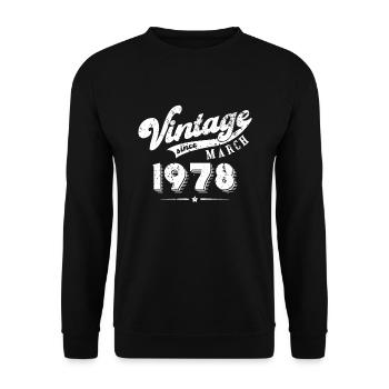 Millésime depuis Mars 1978 Cadeau d’anniversaire - Sweat-shirt Unisexe - noir - Devant - Alina (178cm) & Michal (187cm)