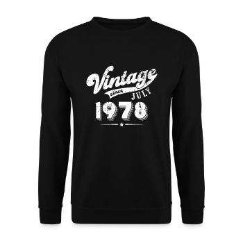 Millésime depuis Juillet 1978 Cadeau d’anniversaire - Sweat-shirt Unisexe - noir - Devant - Alina (178cm) & Michal (187cm)