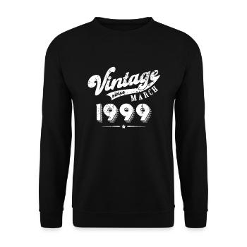 Vintage since March 1999 Geburtstag Geschenk - Unisex Pullover - Schwarz - Vorne - Alina (178cm) & Michal (187cm)