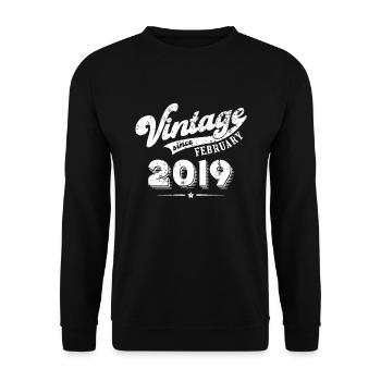 Millésime depuis Février 2019 Cadeau d’anniversaire - Sweat-shirt Unisexe - noir - Devant - Alina (178cm) & Michal (187cm)