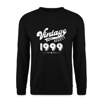 Vintage since August 1999 Geburtstag Geschenk - Unisex Pullover - Schwarz - Vorne - Alina (178cm) & Michal (187cm)