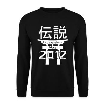 Legend since May 2012 Birthday Gift - Unisex Sweatshirt - black - Front - Alina (178cm) & Michal (187cm)