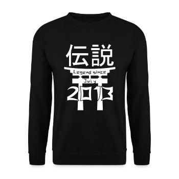 Legend since July 2013 Birthday Gift - Unisex Sweatshirt - black - Front - Alina (178cm) & Michal (187cm)