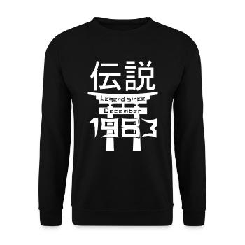 Legend since December 1983 Geburtstag Geschenk - Unisex Pullover - Schwarz - Vorne - Alina (178cm) & Michal (187cm)