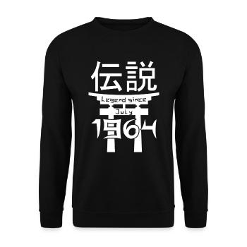 Légende depuis juillet 1964 Cadeau d’anniversaire - Sweat-shirt Unisexe - noir - Devant - Alina (178cm) & Michal (187cm)