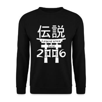 Legend since June 2006 Birthday Gift - Unisex Sweatshirt - black - Front - Alina (178cm) & Michal (187cm)