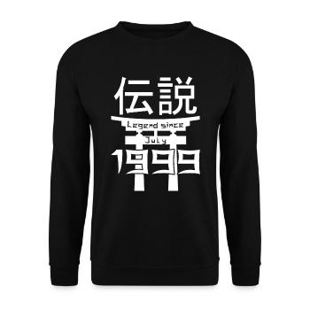 Legend since July 1999 Geburtstag Geschenk - Unisex Pullover - Schwarz - Vorne - Alina (178cm) & Michal (187cm)