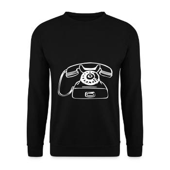 Old phone - Unisex Sweatshirt - black - Front - Alina (178cm) & Michal (187cm)