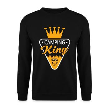 Camping King Camper Wohnmobil Wohnwagen Zelt - Unisex Pullover - Schwarz - Vorne - Alina (178cm) & Michal (187cm)