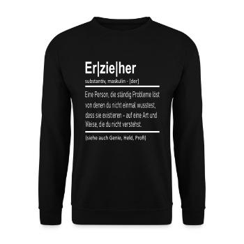 Erzieher Erziehung - Unisex Pullover - Schwarz - Vorne - Alina (178cm) & Michal (187cm)