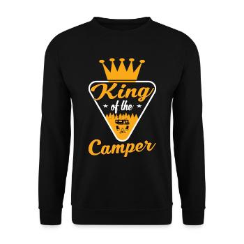 The camping king caravan and campsite - Unisex Sweatshirt - black - Front - Alina (178cm) & Michal (187cm)